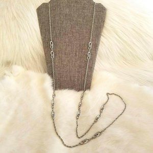 VINtage Crown Trifari‎ Silver Necklace 2786